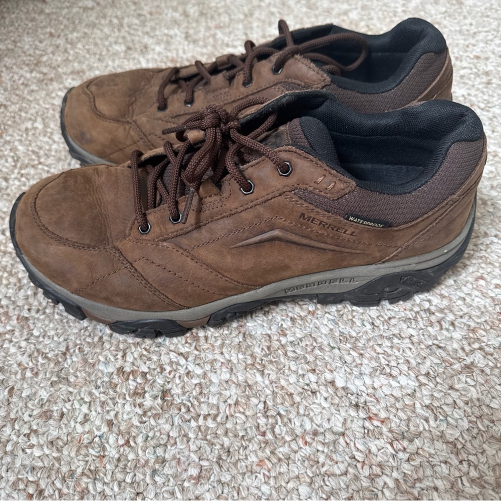 Merrell Men’s Moab Adventure Waterproof Brown Leather Shoes 10.5 Vibram - Picture 5 of 11